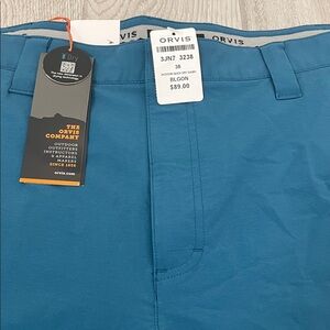 Orvis Shorts Jackson Quick Dry Men's Teal Flat Front Size 38-NWT
